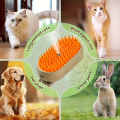 3-in-1 Self-Cleaning Pet Brush with Spray For Cats & Dogs Shedding & Grooming