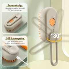 3-in-1 Self-Cleaning Pet Brush with Spray For Cats & Dogs Shedding & Grooming