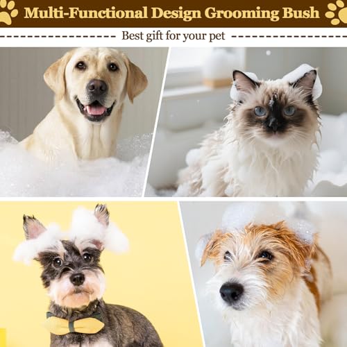 2PCS Pet Bath Brush, Dog Shampoo Brush Bubble Maker