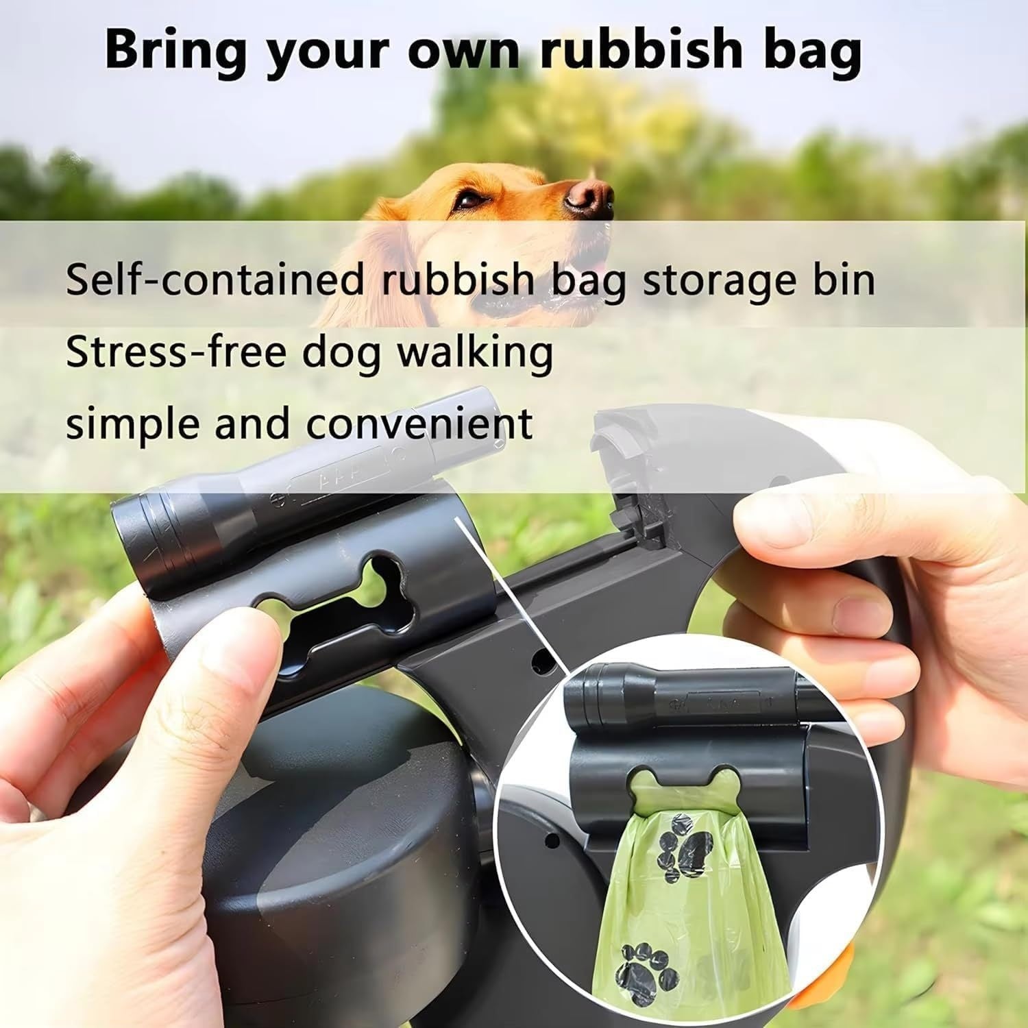 2-in-1 Retractable Dog Leash