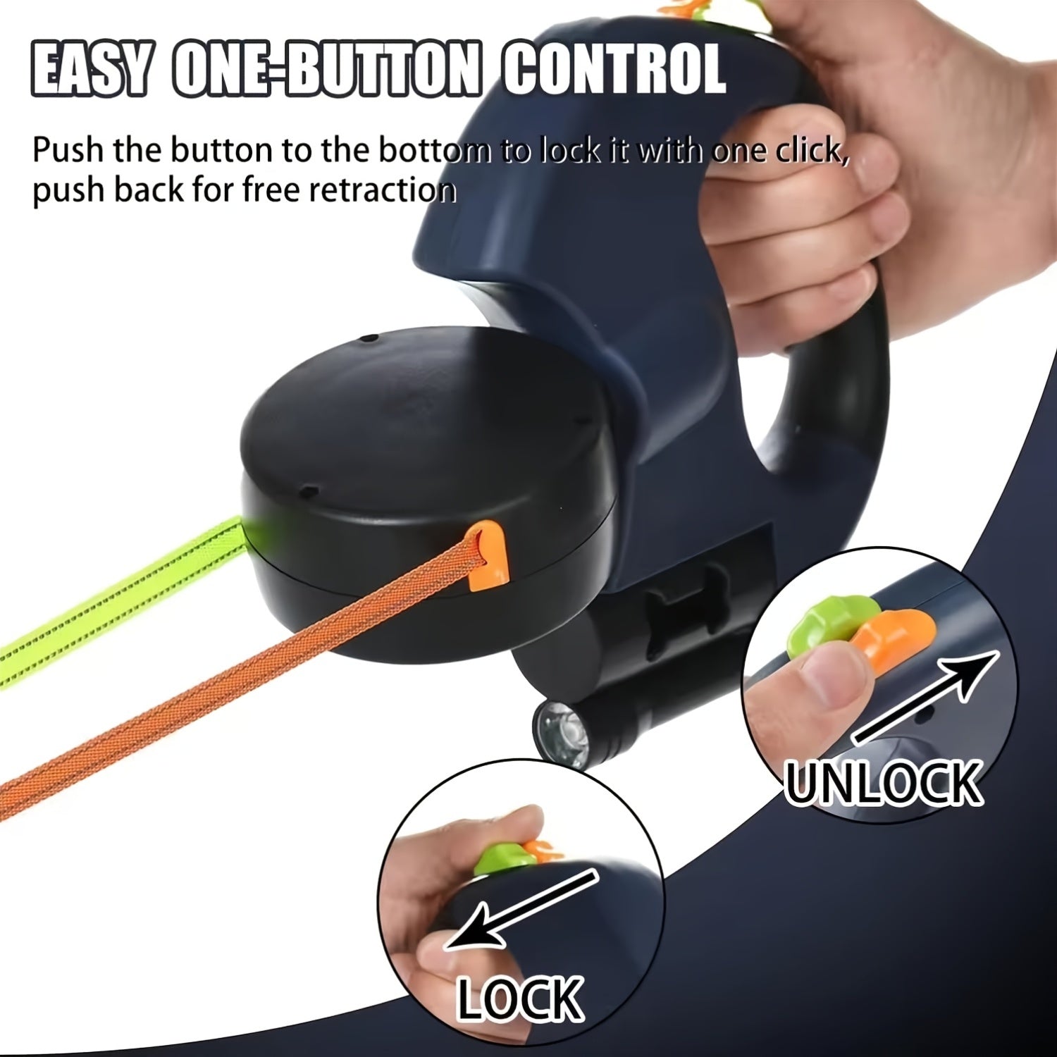 2-in-1 Retractable Dog Leash